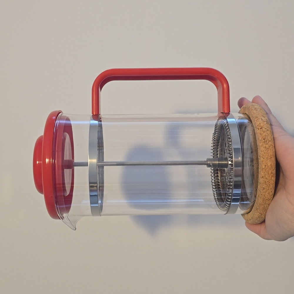 Vintage Bodum coffee maker, French Press, Red Coffee Maker